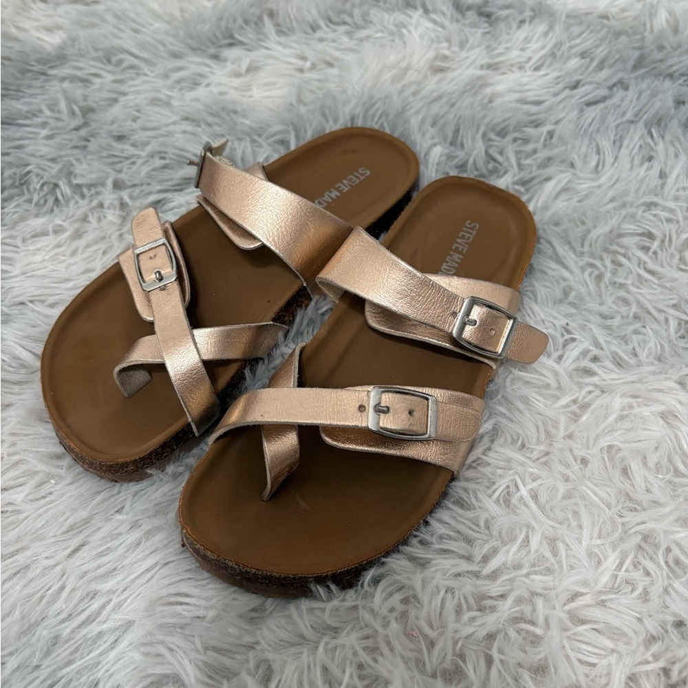 Steve Madden Rose Gold Buckle Sandals